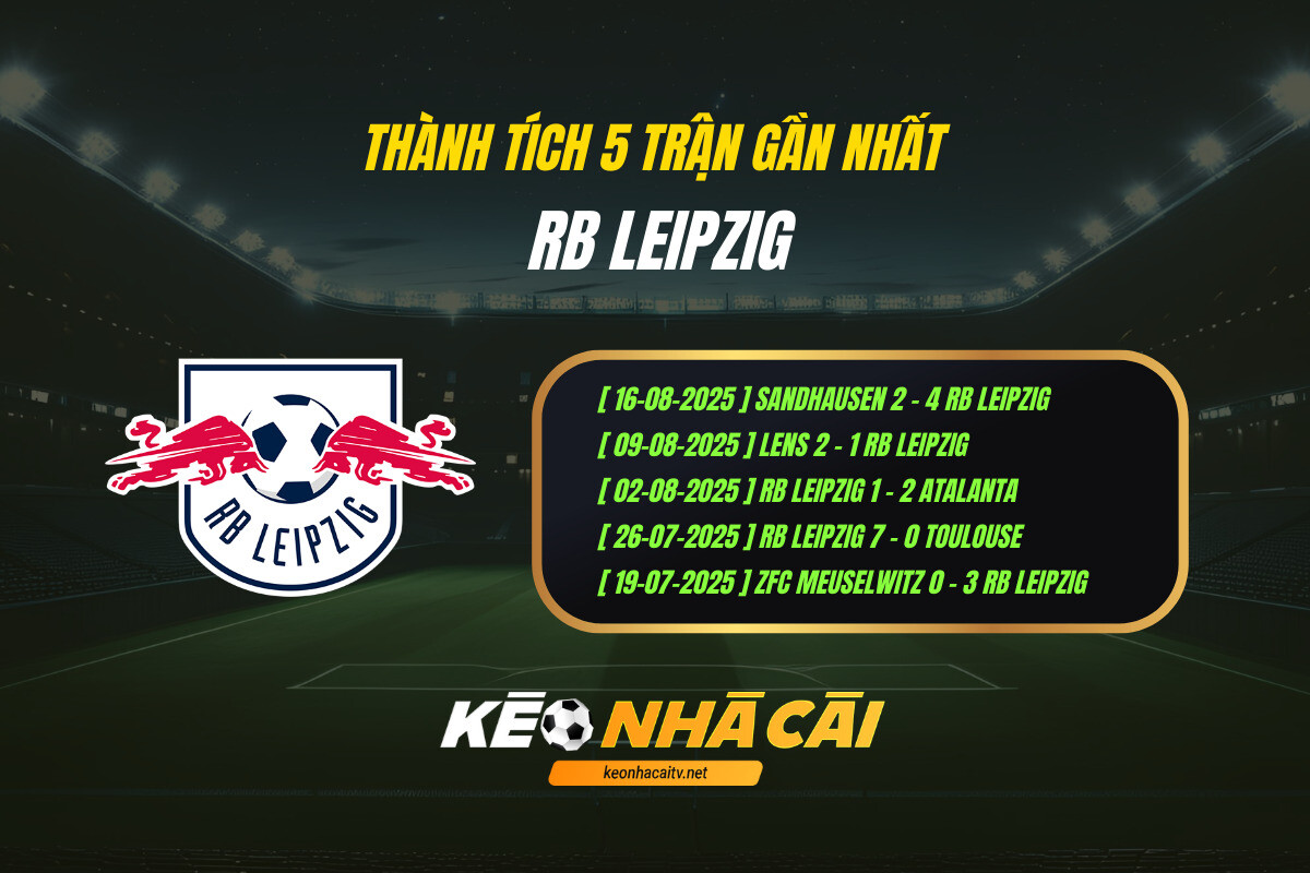 Thanh Tich 5 Tran Gan Nhat Rb Leipzig Thành Tích 5 Trận Gần Nhất Rb Leipzig