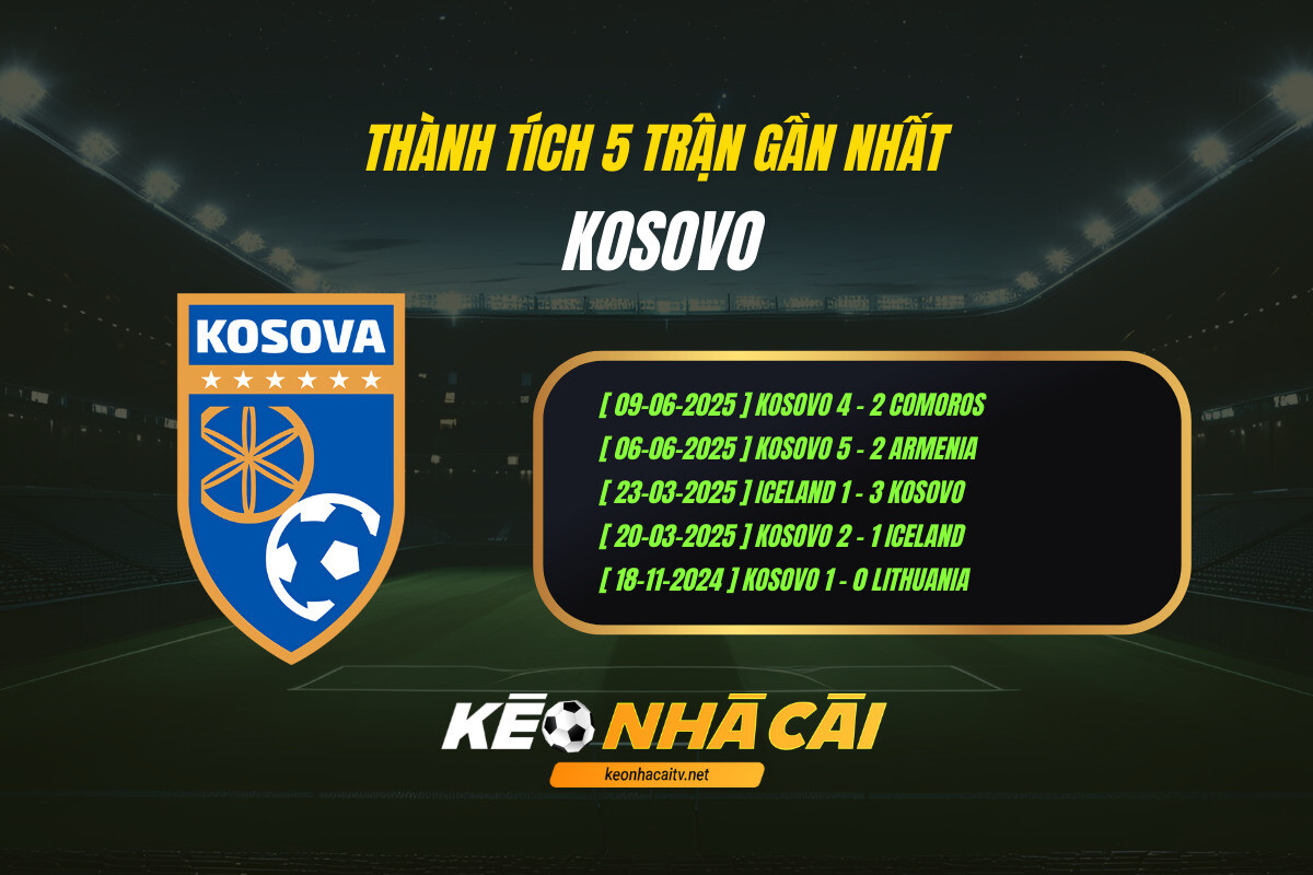 Thanh Tich 5 Tran Gan Nhat Kosovo Keo Nha Cai Thành Tích 5 Trận Gần Nhất - Kosovo - Keo Nha Cai