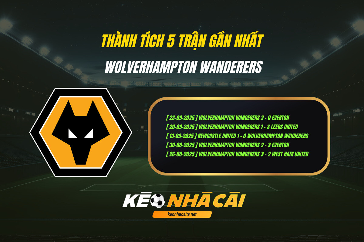 Thanh Tich 5 Tran Gan Nhat Wolverhampton Wanderers Keo Nha Cai 1 Thành Tích 5 Trận Gần Nhất Wolverhampton Wanderers Keo Nha Cai