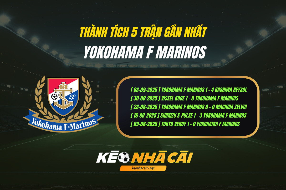 Thanh Tich 5 Tran Gan Nhat Yokohama F Marinos Keo Nha Cai 1 Thành Tích 5 Trận Gần Nhất Yokohama F Marinos Keo Nha Cai