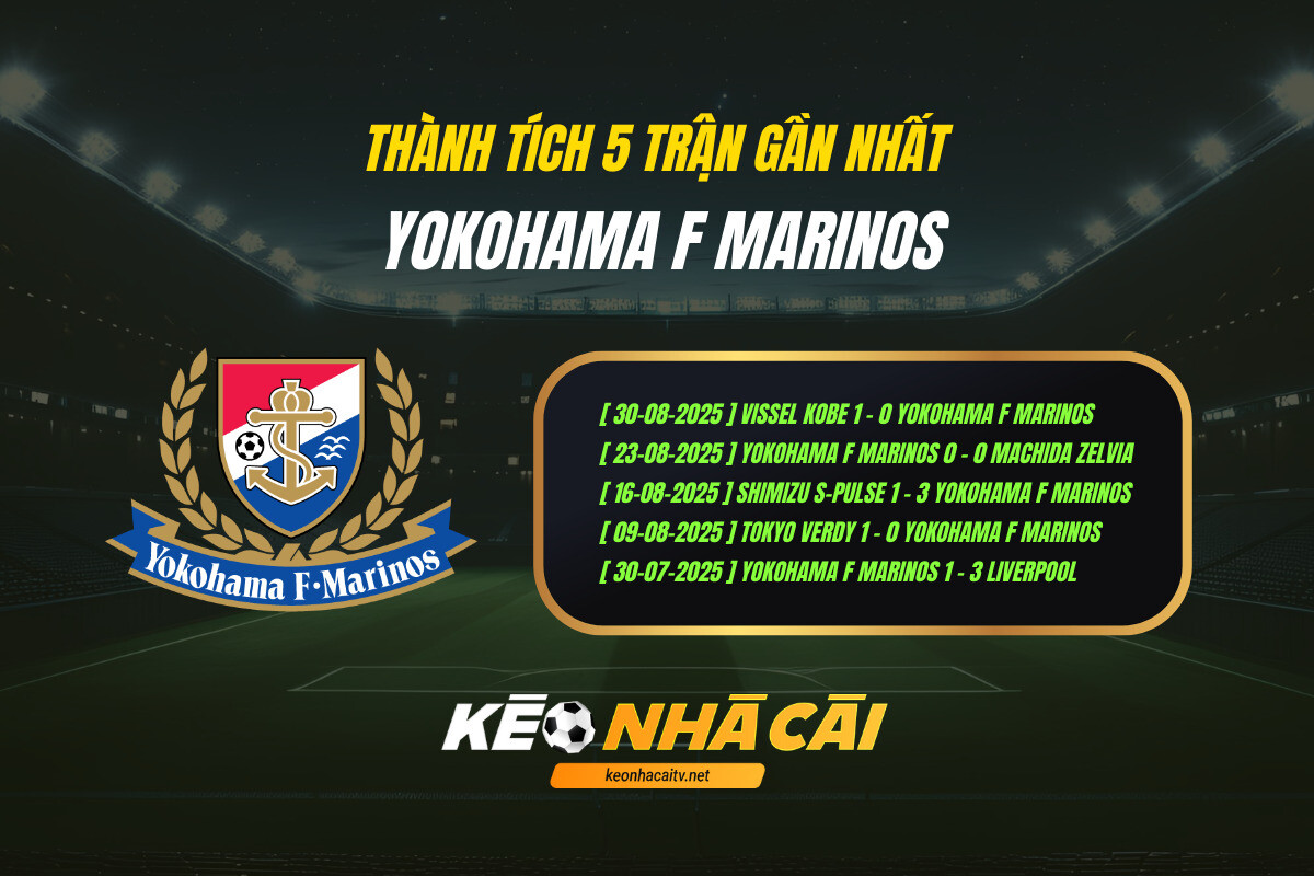 Thanh Tich 5 Tran Gan Nhat Yokohama F Marinos Keo Nha Cai Thành Tích 5 Trận Gần Nhất - Yokohama F Marinos - Kèo Nhà Cái