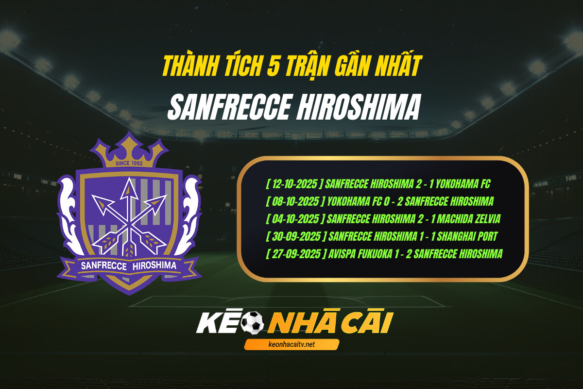 Thanh Tich 5 Tran Gan Nhat Sanfrecce Hiroshima Keo Nha Cai Thành Tích 5 Trận Gần Nhất Sanfrecce Hiroshima Kèo Nhà Cái